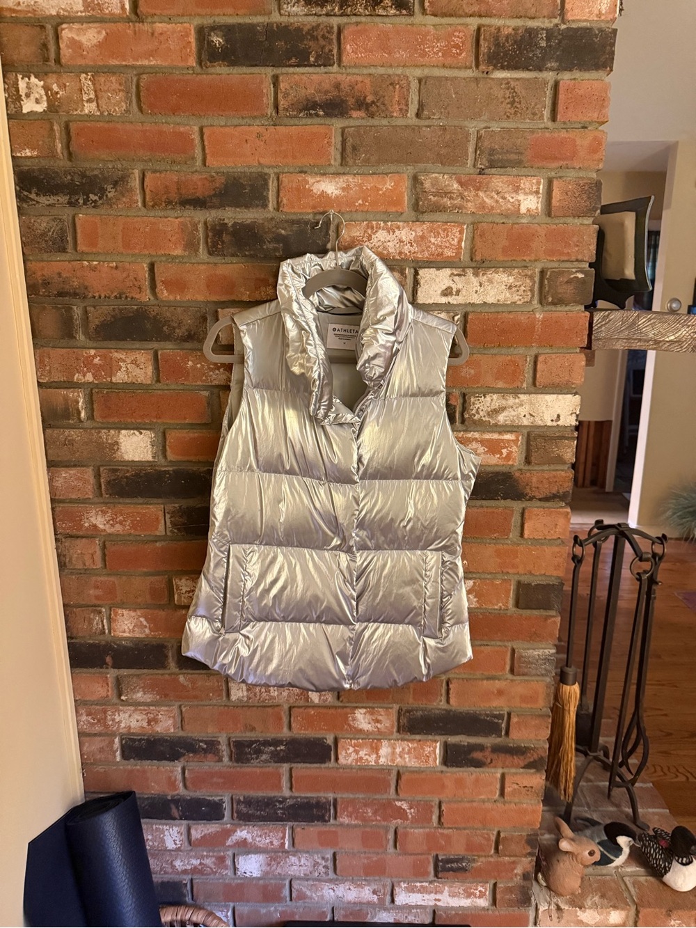 Athleta Metallic Puffer Vest